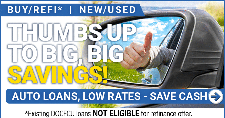 Thumbs Up to SAVING BIG on all Auto Loans - Buy or Refinance today