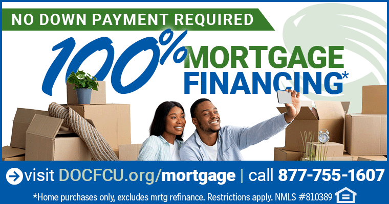 DOCFCU 100% Mortgages with NO DOWN PAYMENT Required!